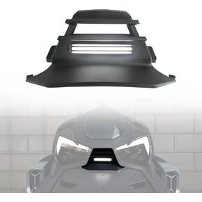 Front Center Fairing with Accent Light for Can Am Ryker, Black Center Front Fairing for Ryker 600, 900, Rally Edition Accessories 2019-2024, Illumination/Protection(Replace #705013110)