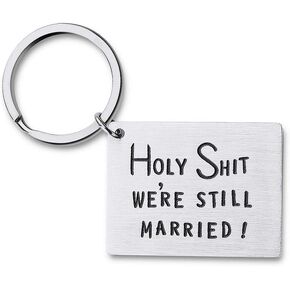 Fleure Esme Funny Anniversary Keychain Gifts For Men Him Her Husband Wife Valentine Day Gifts For Hubby Wifey Couple Birthday Gifts For 5th 10th 20th Anniversary Wedding Gag Gifts Key Chain Men Women