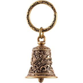 Coppertist.wu Dragon Bell Vintage Decor Bells keychain W Key Ring for Car Home Office