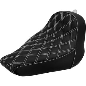 HDBUBALUS Motorcycle Solo Seat Cushion Diamond Leather Seat Compatible with Harley Breakout Fatboy 2018-2023 (Red Thread)