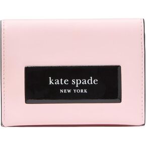 kate spade new york Label Smooth Leather Card case Trifold Wallet, Pastry Pink