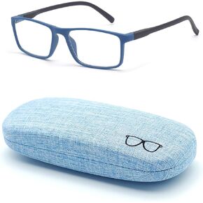 Nearsighted Glasses for Distance with Hard Case Blue Light Spring Hinge Glasses Not Reading Glasses