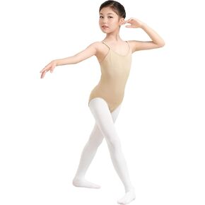 Professional Girl Nude Dance Leotards Seamless Camisole Undergarment with Adjustable Straps