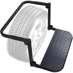 ﻿AMOMD Heavy Duty Tire Step Portable Wheel Step Ladder Load Capacity Max 330Lbs Adjustable Height Width Suitable for Most Tires from 9.05" to 11.02" for Pickup Truck SUV RV 4WD 4X4 Trucks TireStep