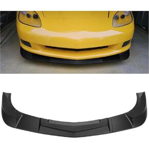 KUAFU 3Pcs Front Bumper Lip Splitter Compatible with 2005-2013 Corvette C6 Base Models 2Dr ZR1 Extended Style Under Chin Spoiler (Carbon Fiber Style)