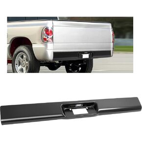 KUAFU Rear Bumper Roll Pan w/LED License Light Compatible with 1997-2004 Dodge Dakota Fleetside Plate Box Steel Electrophoresis Black