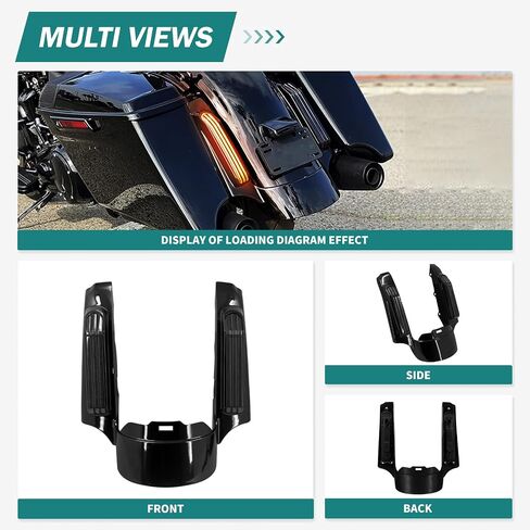Motorcycle LED Rear Fender Extension Fascia Mudguard with Turn Signals Brake Running Lights Fit for Harley Touring CVO Road Glide Road King Electra Glide Street Glide 2014-up (Red Lens) in Kuwait