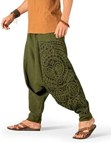 سراويل Boho Harem الخاصة بـ Veshti Company - سروال يوجا الفضفاضة مع الخصر المرن والرسومات ، in Kuwait