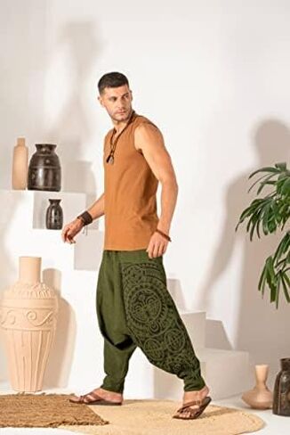 سراويل Boho Harem الخاصة بـ Veshti Company - سروال يوجا الفضفاضة مع الخصر المرن والرسومات ، in Kuwait