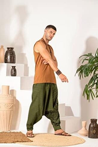سراويل Boho Harem الخاصة بـ Veshti Company - سروال يوجا الفضفاضة مع الخصر المرن والرسومات ، in Kuwait