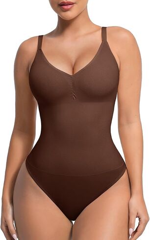 Lover-Beauty Shapewear Bodysuits for Women - Tummy Control Seamless Body Shaper Padded Thong in Saudi Arabia