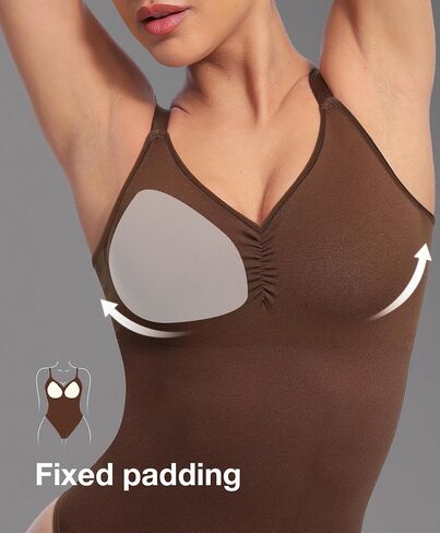 Lover-Beauty Shapewear Bodysuits for Women - Tummy Control Seamless Body Shaper Padded Thong in Saudi Arabia