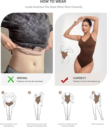 Lover-Beauty Shapewear Bodysuits for Women - Tummy Control Seamless Body Shaper Padded Thong in Saudi Arabia