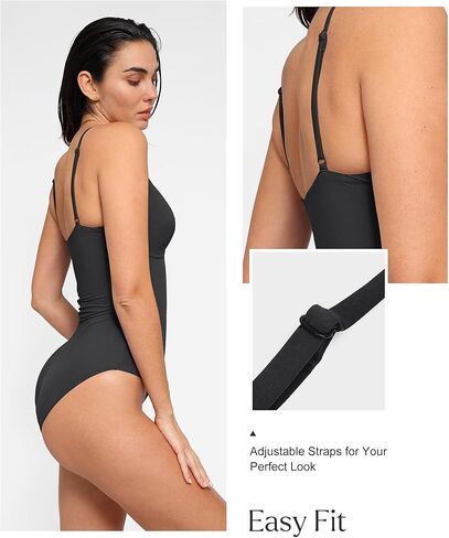 Popilush Tummy Control Swimsuits for Women Deep V Neck One Piece Shapewear Swimsuit Slimming Swimwear Built in Bra in Kuwait