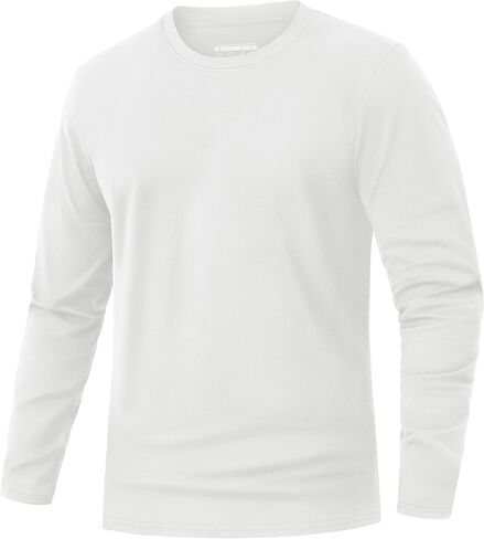 EKLENTSON Men's Cotton Crewneck T-Shirts Long Sleeve Plain Tee Moisture Wicking Casual Tshirts Solid Color in Saudi Arabia