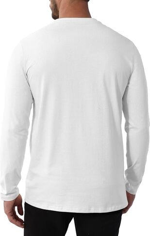 EKLENTSON Men's Cotton Crewneck T-Shirts Long Sleeve Plain Tee Moisture Wicking Casual Tshirts Solid Color in Saudi Arabia