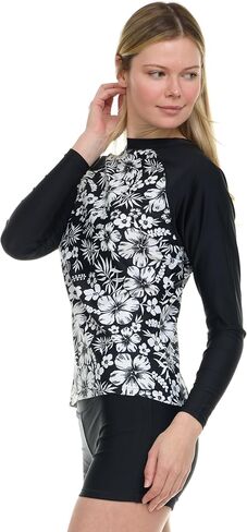 Hurley Womens Two Piece Rash Guard & Swim Shorts, Long Sleeve Swim Shirt, Quick Dry Swimsuits UPF 50+ SPF Sun & UV Protection in Saudi Arabia