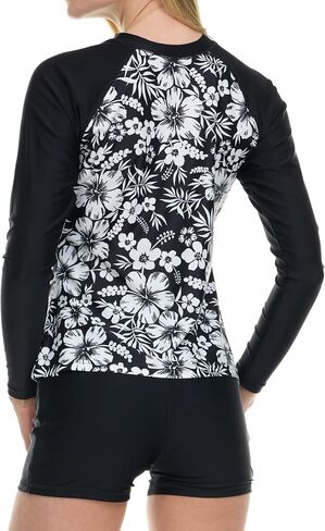 Hurley Womens Two Piece Rash Guard & Swim Shorts, Long Sleeve Swim Shirt, Quick Dry Swimsuits UPF 50+ SPF Sun & UV Protection in Saudi Arabia