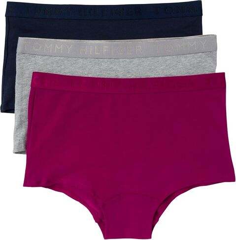 Tommy Hilfiger Women's Cotton Boyshort Underwear with Elastic Waistband 3-Pack in Kuwait