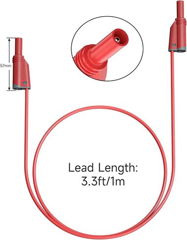Goupchn 5PCS Banana Plug Silicone Test Leads 4mm Fully Insulated Safety Shrouded Stackable Banana Plug Soft Wire Extension Cable for Multimeter in Kuwait
