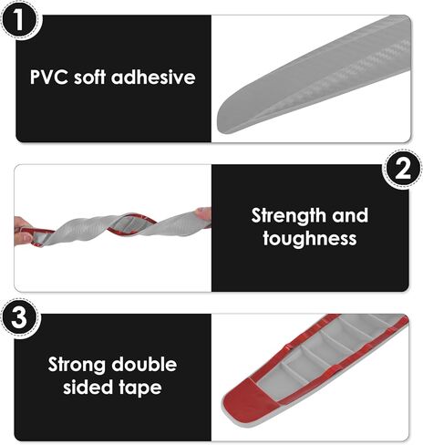 4 Pack Red Bumper Guard Strip, Anti-Collision Patch Car Bumper Guard Strip, Universal Exterior Car Accessories in Kuwait