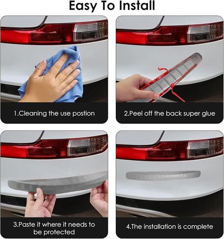4 Pack Red Bumper Guard Strip, Anti-Collision Patch Car Bumper Guard Strip, Universal Exterior Car Accessories in Kuwait
