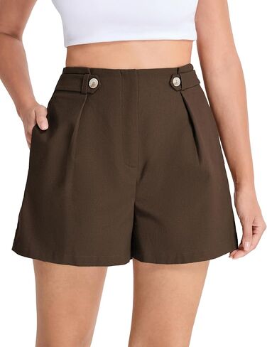 Belle Poque Linen Shorts for Women 2025 Summer Trendy Shorts Elastic High Waisted Dressy Casual Shorts with Pockets in Saudi Arabia