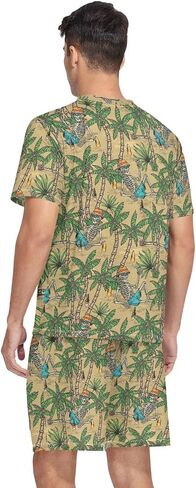 Laprad Men's Pajamas Set Two Piece Short Sleeve Sleepwear Loungewear V-Neck with Pockets in Saudi Arabia