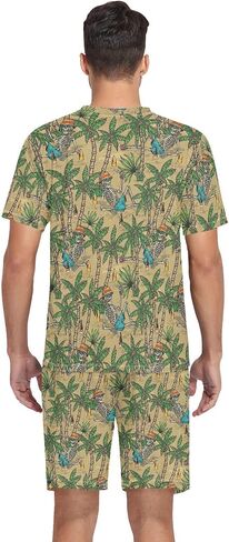 Laprad Men's Pajamas Set Two Piece Short Sleeve Sleepwear Loungewear V-Neck with Pockets in Saudi Arabia