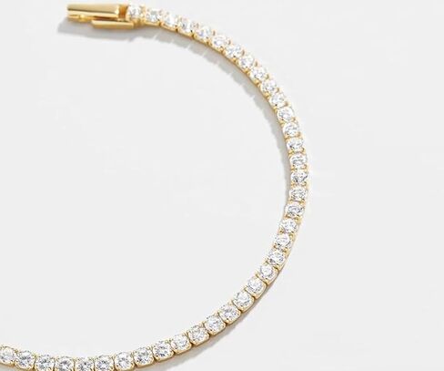 Tennis Bracelet for Women -18K Gold Plated 2.5mm Cubic Zirconia stones | Size 6.5 - 7Inch Stainless steel Tennis Bracelet for Women - Gift Fashion Jewelry, Perfect for adding a touch of elegance to any outfit in Saudi Arabia