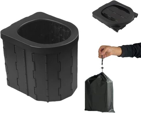 Portable Folding Toilet for Adults Camping, 300LBS Weight Capacity Porta Potty with Removable Toilet Paper Holder for Outdoor, Travel, RV, Boats and Emergency Use in Saudi Arabia