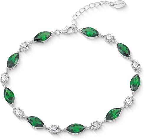 STARCHENIE Sterling Silver Tennis Bracelet, Marquise Cut Crystals Jewelry, 7.5 Inch with Extender in Saudi Arabia