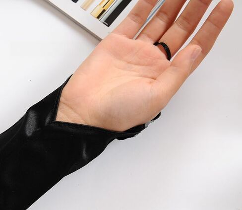 Specell Satin Fingerless Gloves Women, Fingerless Satin Gloves Long 18.9", Bridal Prom for Wedding Party Costume Accessories in Saudi Arabia