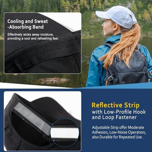 Women's High Ponytail Messy Bun Packable Unstructured Baseball Cap Oversized L XL XXL UV 50 Sun Running Hat in Saudi Arabia