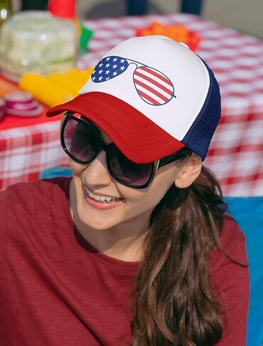 American USA Flag 4th of July Independence Day Patriot Trucker Hat Mesh Cap in Saudi Arabia