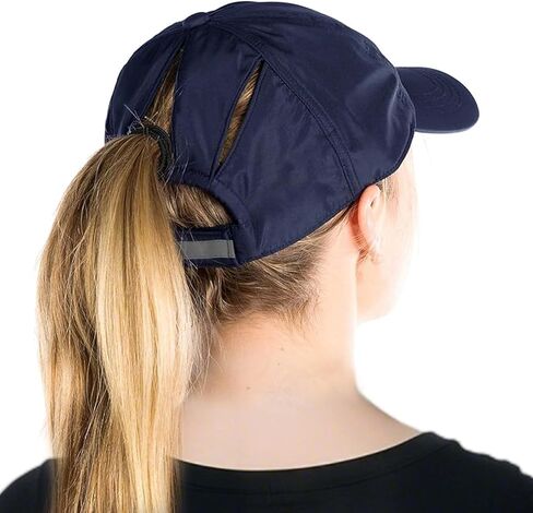 Women's High Ponytail Messy Bun Packable Unstructured Baseball Cap Oversized L XL XXL UV 50 Sun Running Hat in Saudi Arabia