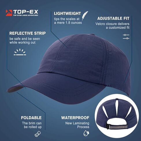 Women's High Ponytail Messy Bun Packable Unstructured Baseball Cap Oversized L XL XXL UV 50 Sun Running Hat in Saudi Arabia