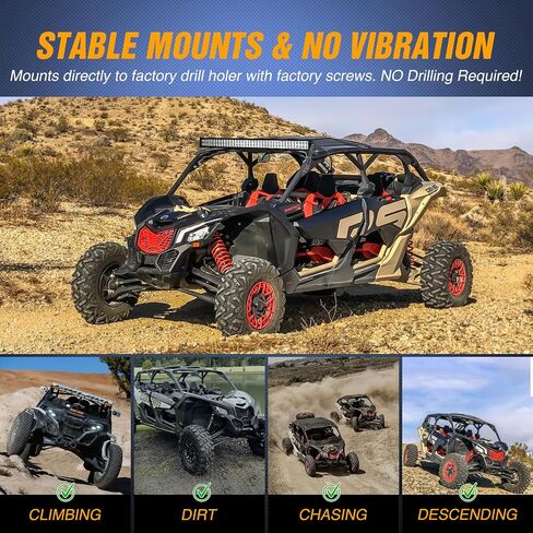 Nilight - 90039B 30-32 بوصة دعامات تثبيت على السقف بشريط إضاءة LED علوي لـ UTV POLARIS RZR 900 1000 800، ضمان لمدة عامين، أسود، قطعتان in Saudi Arabia
