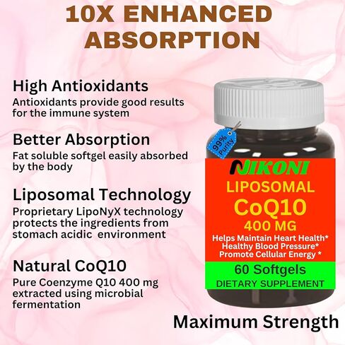 الدهون الشحمية COQ10 400 ملغ ، امتصاص أعلى ، يدعم القلب والدماغ والطاقة (120 ناعمة) in Kuwait