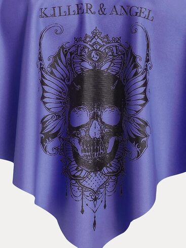 Rosegal Womens Plus Size Curve Gothic Skull Print Ruffled Tankini Swimwear Set in Kuwait