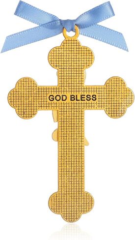 KOMI Baptism Gifts for Boys Blue Enamel Baby Wall Cross Christening Gifts Praying Boy Cross Christening and Dedication Baptismal Gifts from Godmother in Saudi Arabia