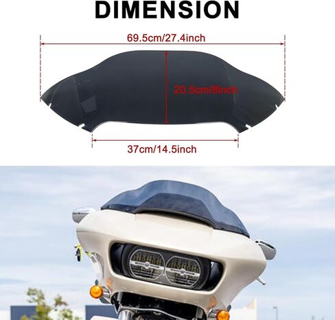 PSLER 8 "Wave Windshield Wind Splitter لجولة Road Glide Fltr 2015-2022 ، دراجة نارية من طراز Glide Glide للتجول في الطريق 15-22 (أسود) in Kuwait