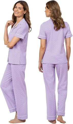 PajamaGram Women’s Pajamas - PJ For Women Set, Short Sleeve, 100% Cotton in Saudi Arabia