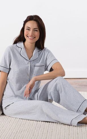PajamaGram Women’s Pajamas - PJ For Women Set, Short Sleeve, 100% Cotton in Saudi Arabia