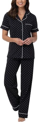 PajamaGram Women’s Pajamas - PJ For Women Set, Short Sleeve, 100% Cotton in Kuwait