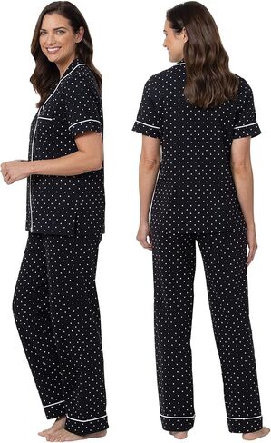 PajamaGram Women’s Pajamas - PJ For Women Set, Short Sleeve, 100% Cotton in Kuwait