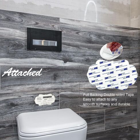 Do Not Flush Rules Sign for Bathroom,RAMIEYOO Designer Septic System Bathroom signs with stand for Home,Business or RV,Cabin (White) in Kuwait