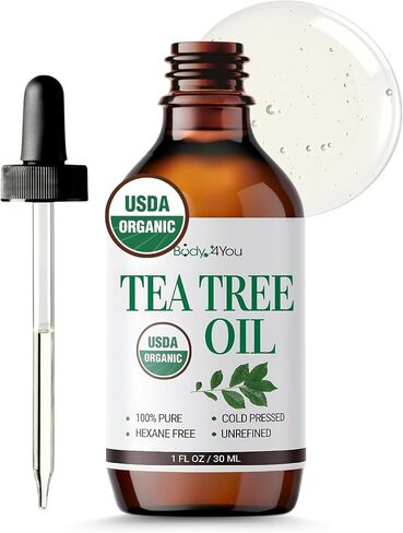 BodyJ4You Pure Tea Tree Oil - 100% Natural USDA Organic Premium Grade Essential Oil - Face Skin Care Healthy Hair Scalp Toenail Piercing Aftercare - Undiluted Non-GMO Aromatherapy DIY Beauty - 1 Fl Oz in Saudi Arabia