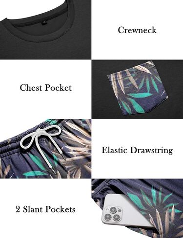LecGee Mens Hawaiian 2 Piece Summer Outfits Short Sleeve Shirt and Floral Print Shorts Sets Beach Vacation Clothes for Men in Saudi Arabia