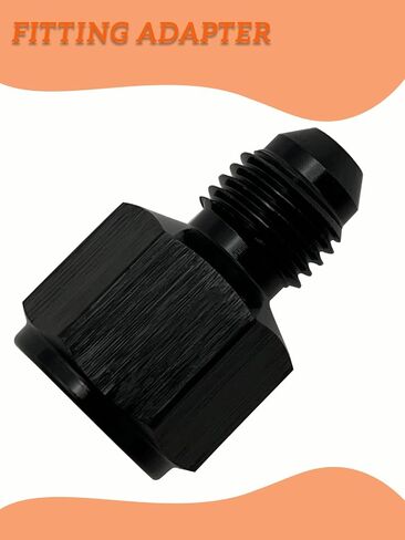 6AN Female to 4AN Male Flare Reducer Adapter, Aluminum 6AN to 4AN Flare Reducing Hose Union Fitting Thread AN6 (9/16-18) to AN4 (7/16x20) - Black in Kuwait
